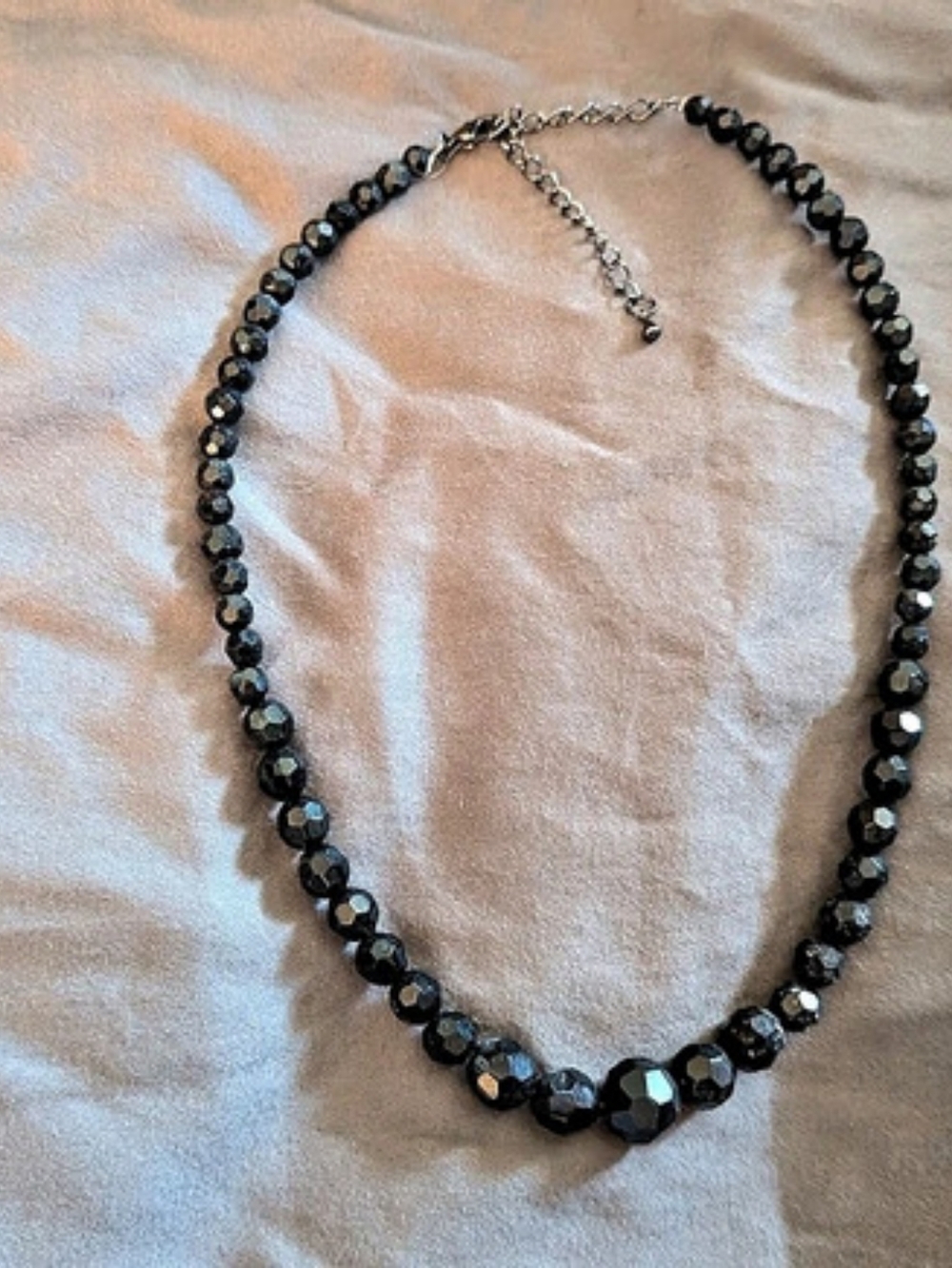 Black Beaded Statement Necklace